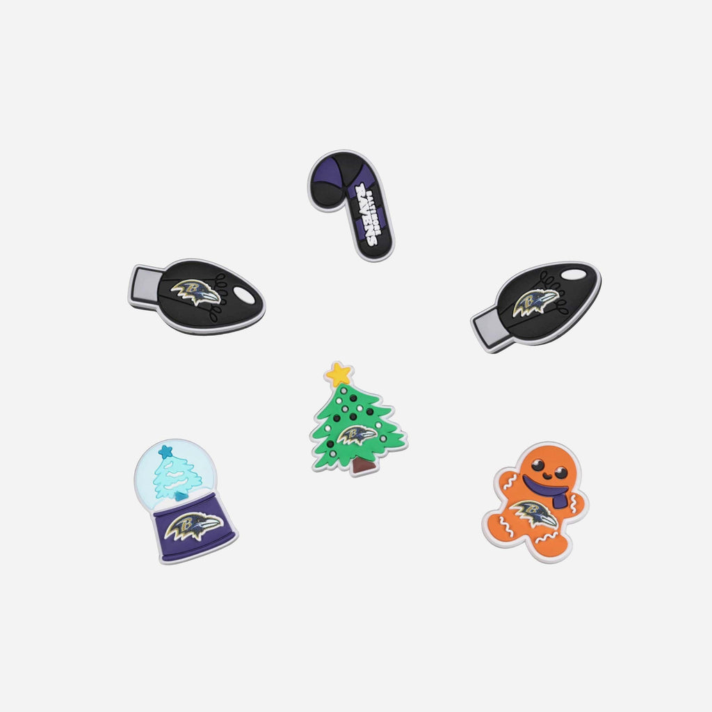Baltimore Ravens 6 Pack Holiday Team Clog Charms FOCO - FOCO.com
