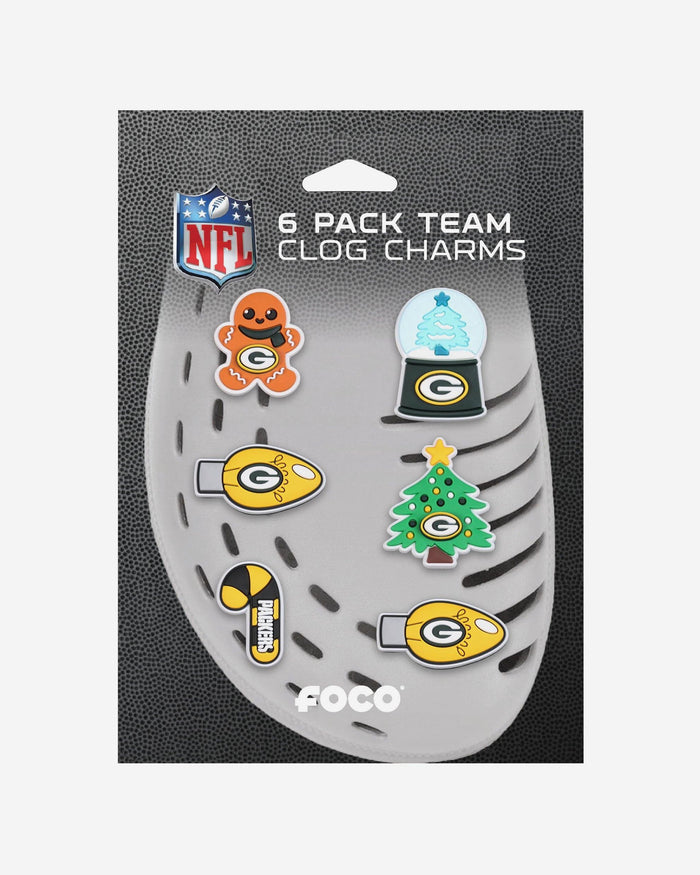 Green Bay Packers 6 Pack Holiday Team Clog Charms FOCO - FOCO.com