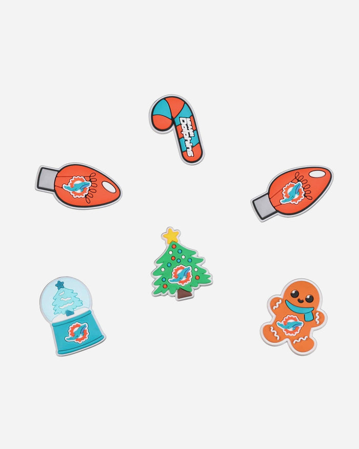 Miami Dolphins 6 Pack Holiday Team Clog Charms FOCO - FOCO.com