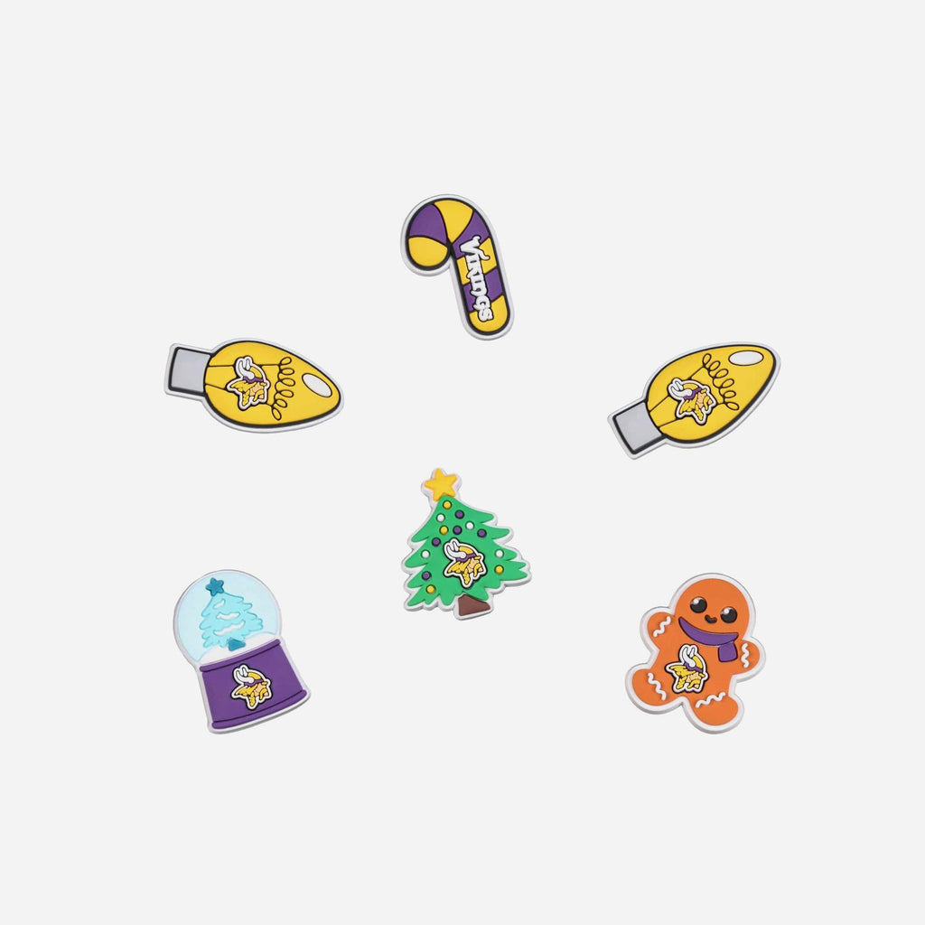 Minnesota Vikings 6 Pack Holiday Team Clog Charms FOCO - FOCO.com