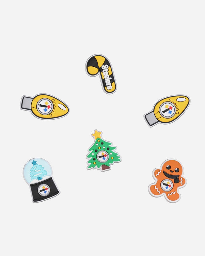 Pittsburgh Steelers 6 Pack Holiday Team Clog Charms FOCO - FOCO.com