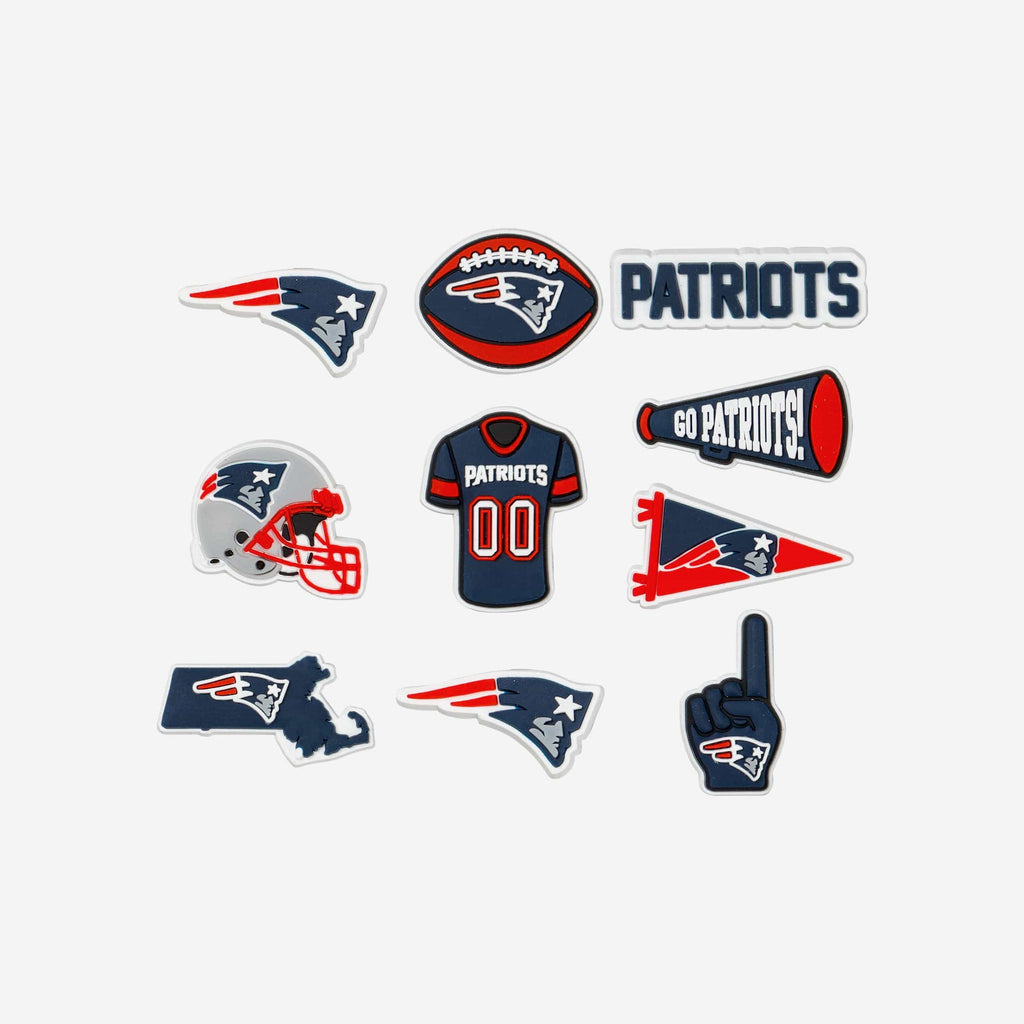 New England Patriots 10 Pack Team Clog Charms FOCO - FOCO.com