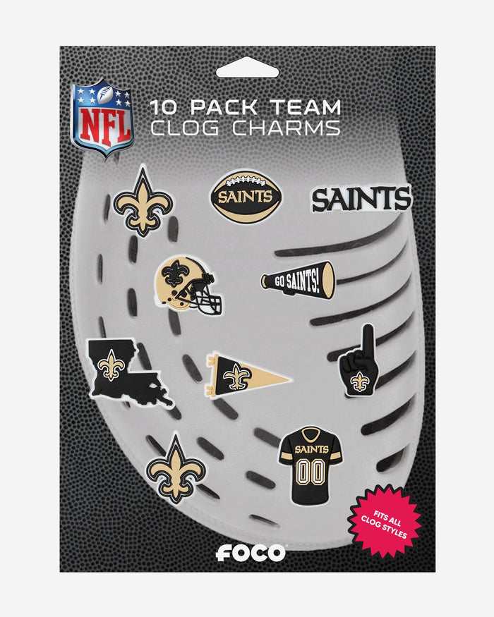 New Orleans Saints 10 Pack Team Clog Charms FOCO - FOCO.com