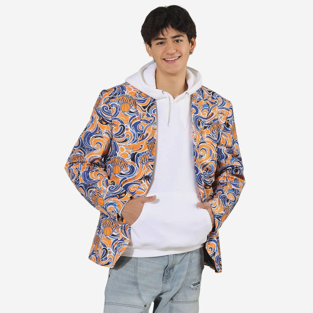 New York Knicks 2026 NBA Champions Banner Paisley Print Suit Jacket FOCO 46 - FOCO.com