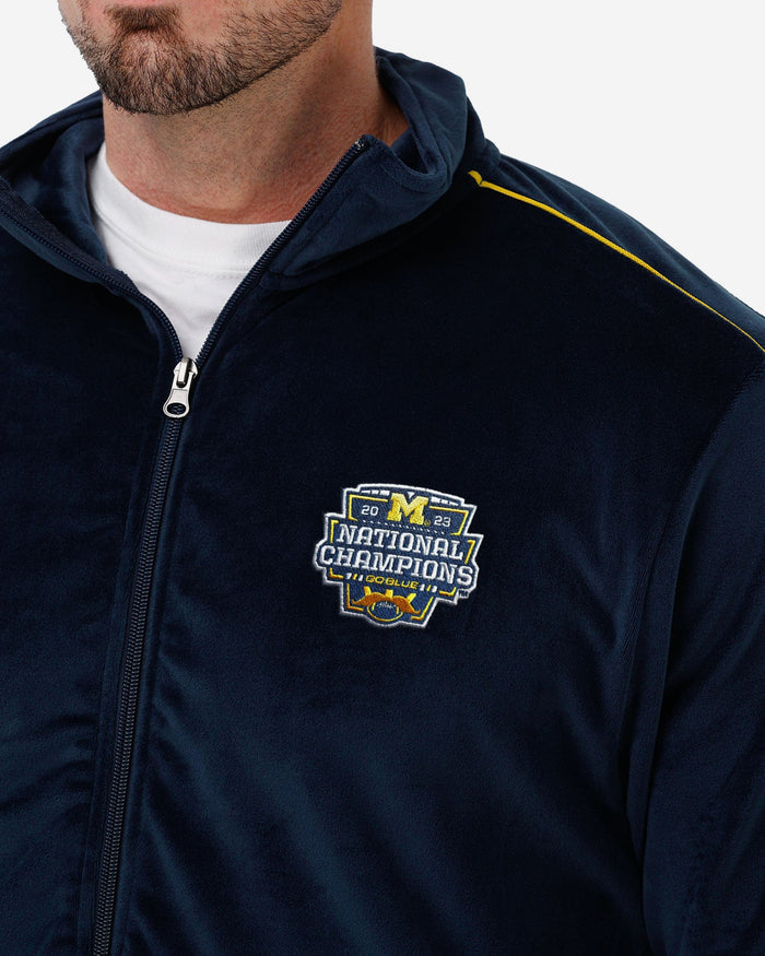 Michigan Wolverines 2023 Football National Champions Velour Zip Up Top FOCO - FOCO.com