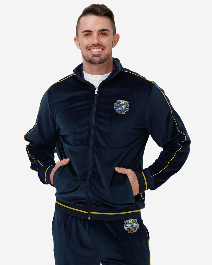 Michigan Wolverines 2023 Football National Champions Velour Zip Up Top FOCO S - FOCO.com