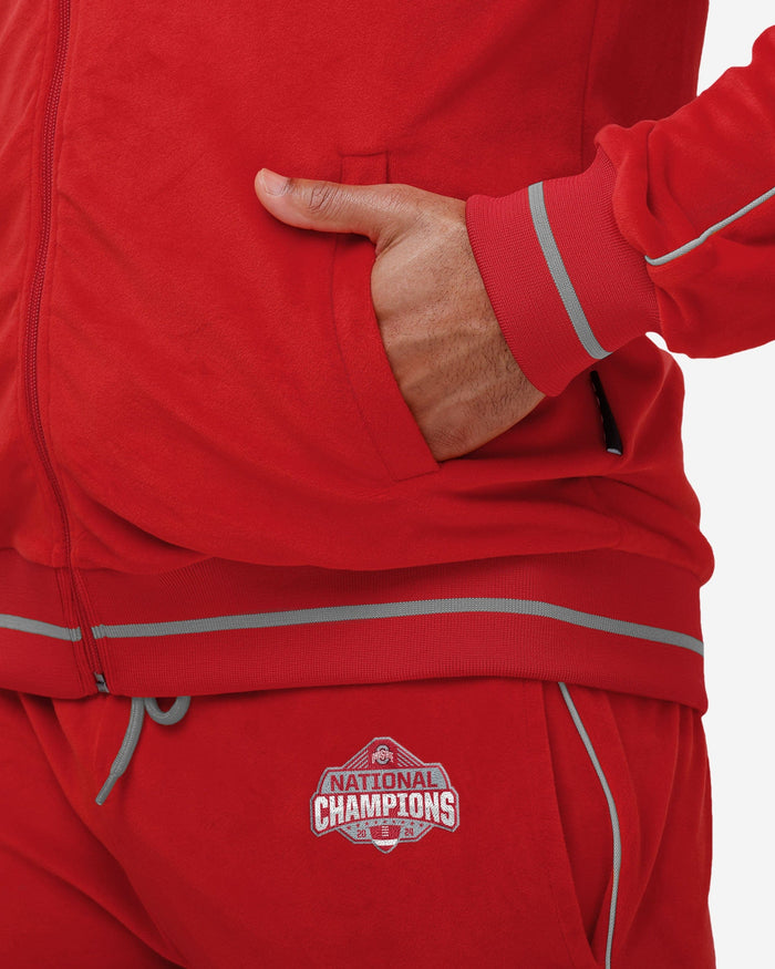 Ohio State Buckeyes 2024 Football National Champions Velour Zip Up Top FOCO - FOCO.com