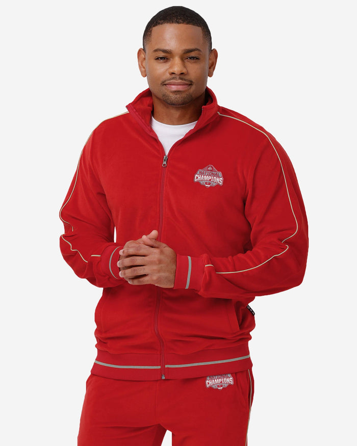 Ohio State Buckeyes 2024 Football National Champions Velour Zip Up Top FOCO S - FOCO.com