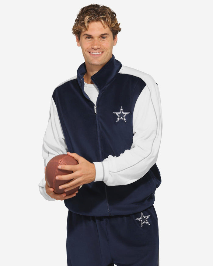 Dallas Cowboys Two Tone Velour Zip Up Top FOCO S - FOCO.com