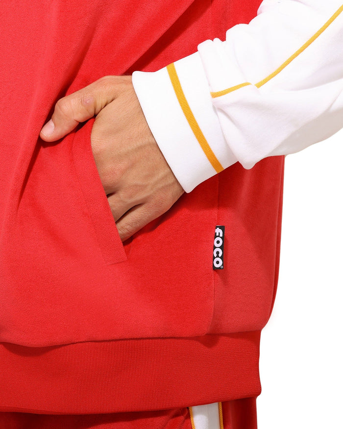 Kansas City Chiefs Two Tone Velour Zip Up Top FOCO S - FOCO.com