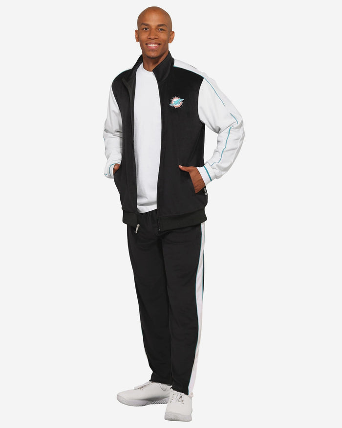 Miami Dolphins Two Tone Velour Zip Up Top FOCO S - FOCO.com