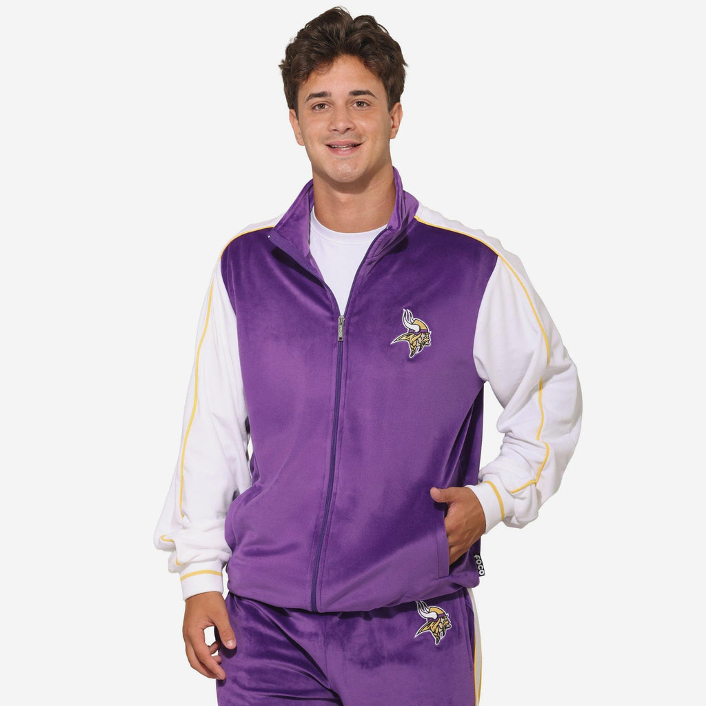 Minnesota Vikings Two Tone Velour Zip Up Top FOCO S - FOCO.com