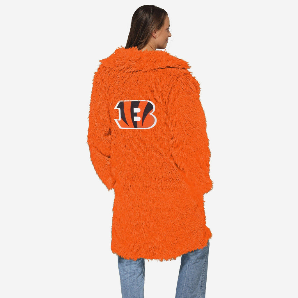 Cincinnati Bengals Faux Fur Long Jacket FOCO XS/S - FOCO.com