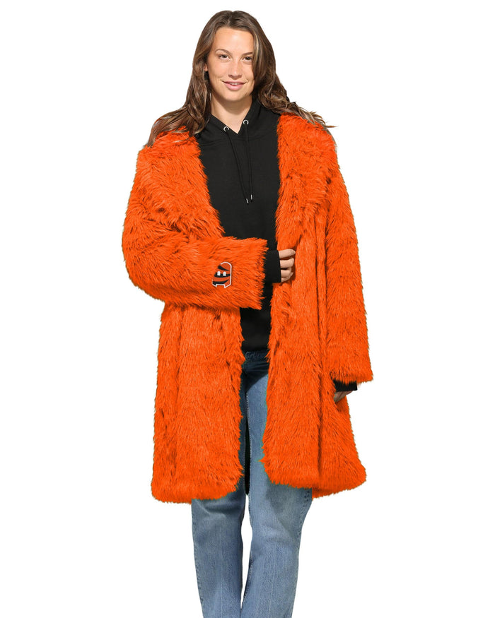 Cincinnati Bengals Faux Fur Long Jacket