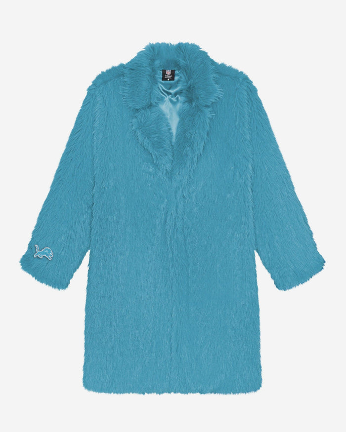 Detroit Lions Faux Fur Long Jacket FOCO XS/S - FOCO.com