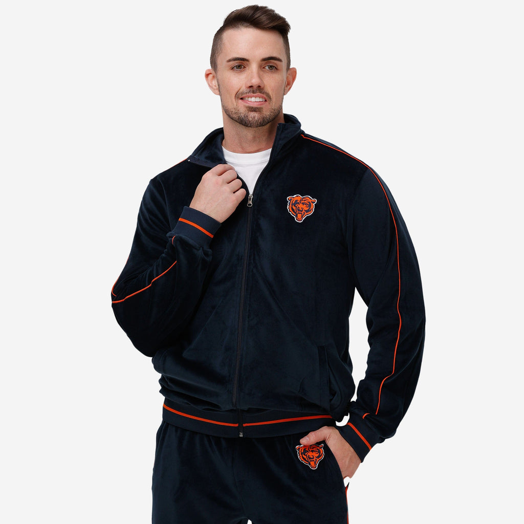 Chicago Bears Velour Zip Up Top FOCO S - FOCO.com