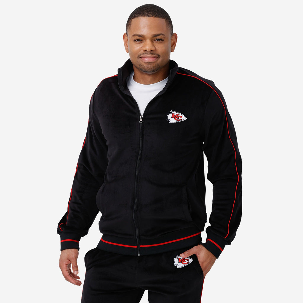 Kansas City Chiefs Black Velour Zip Up Top FOCO S - FOCO.com