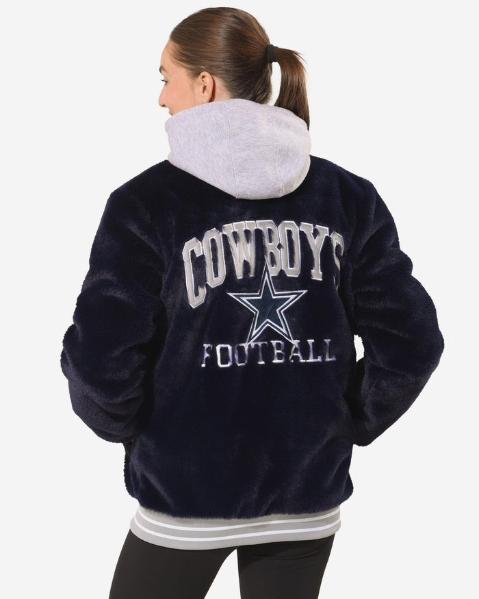 Dallas Cowboys Womens Oversized Faux Fur Bomber Jacket FOCO S - FOCO.com