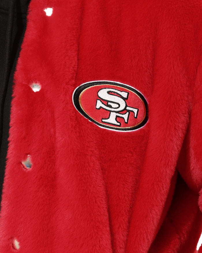 San Francisco 49ers Womens Oversized Faux Fur Bomber Jacket FOCO S - FOCO.com