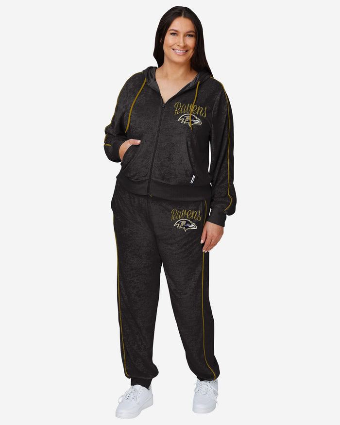 Baltimore Ravens Womens Terry Knit Zip Up Top FOCO - FOCO.com