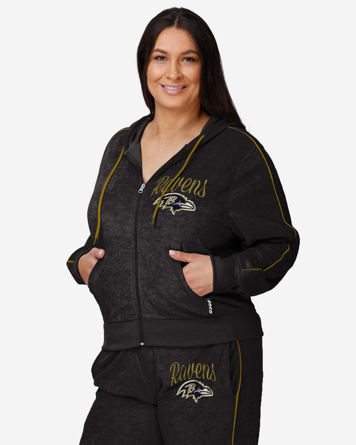 Baltimore Ravens Womens Terry Knit Zip Up Top FOCO S - FOCO.com