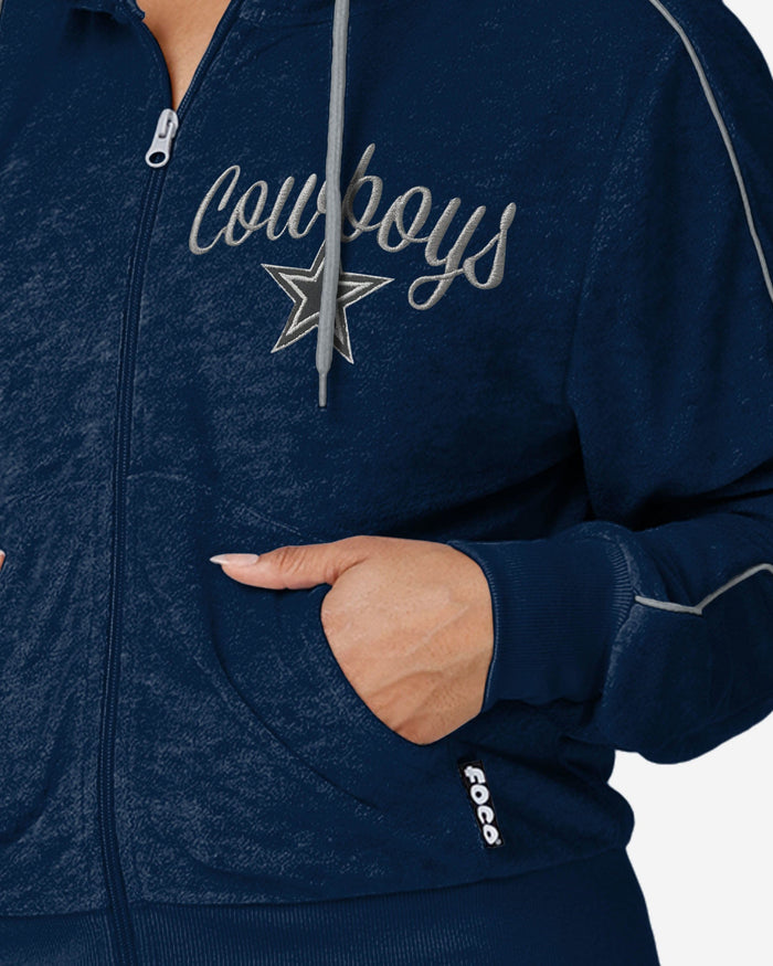 Dallas Cowboys Womens Terry Knit Zip Up Top FOCO - FOCO.com