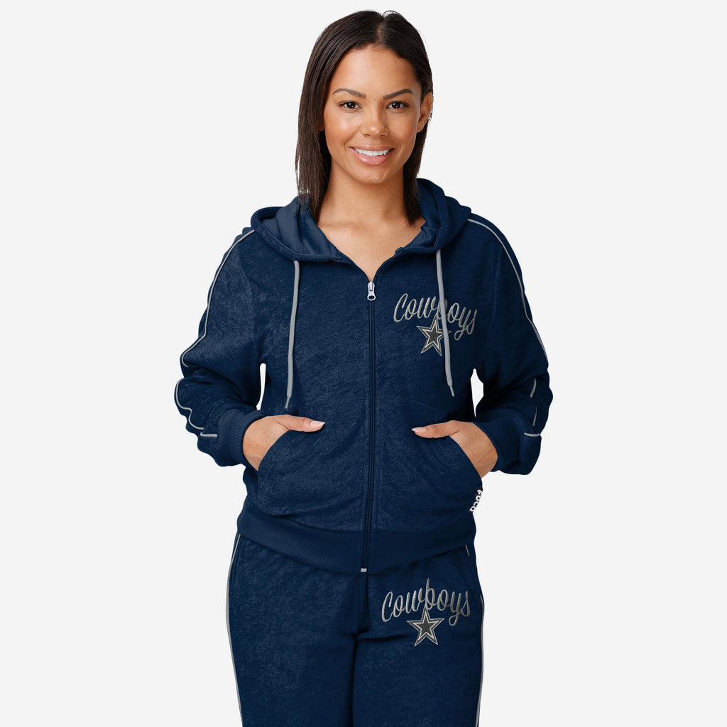 Dallas Cowboys Womens Terry Knit Zip Up Top FOCO S - FOCO.com