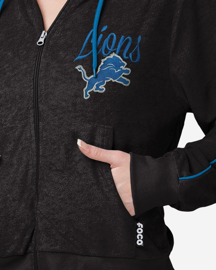 Detroit Lions Womens Terry Knit Zip Up Top FOCO - FOCO.com