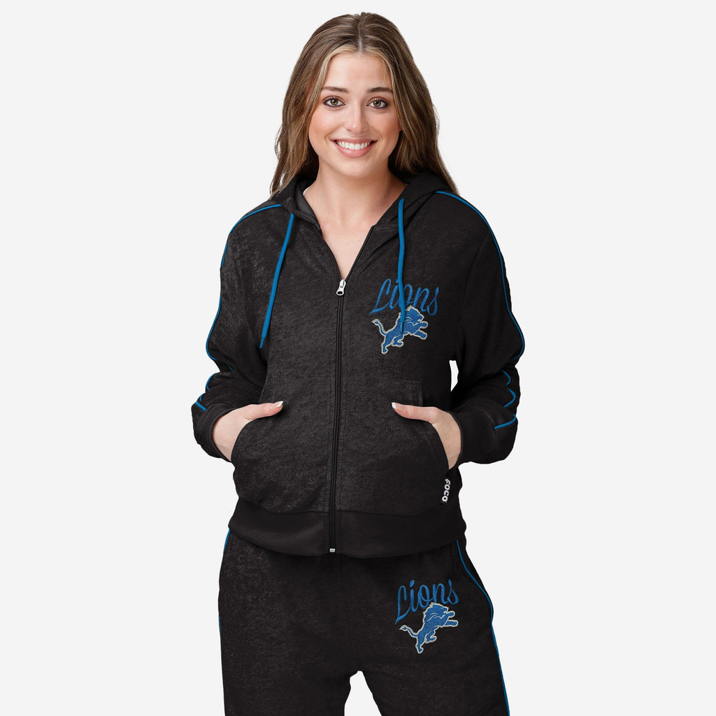 Detroit Lions Womens Terry Knit Zip Up Top FOCO S - FOCO.com