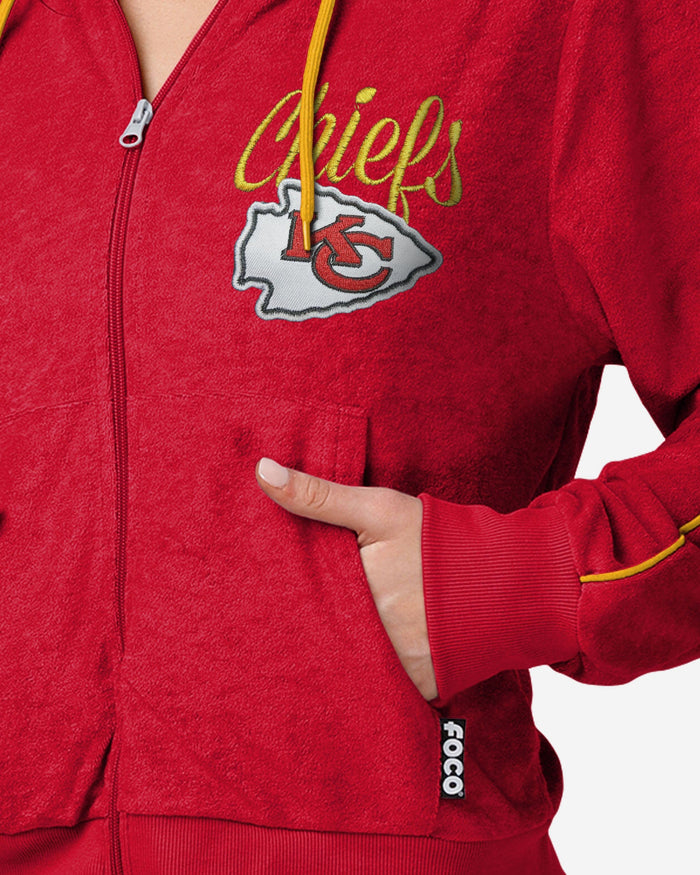 Kansas City Chiefs Womens Terry Knit Zip Up Top FOCO - FOCO.com