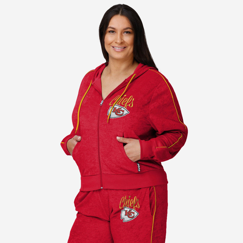 Kansas City Chiefs Womens Terry Knit Zip Up Top FOCO S - FOCO.com