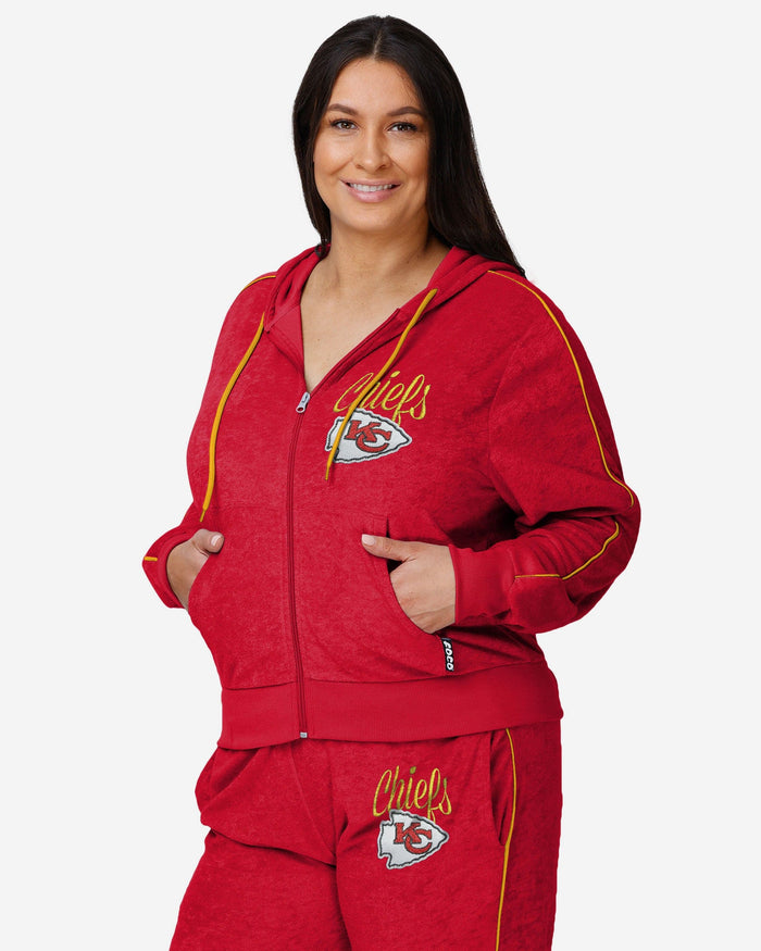 Kansas City Chiefs Womens Terry Knit Zip Up Top FOCO S - FOCO.com