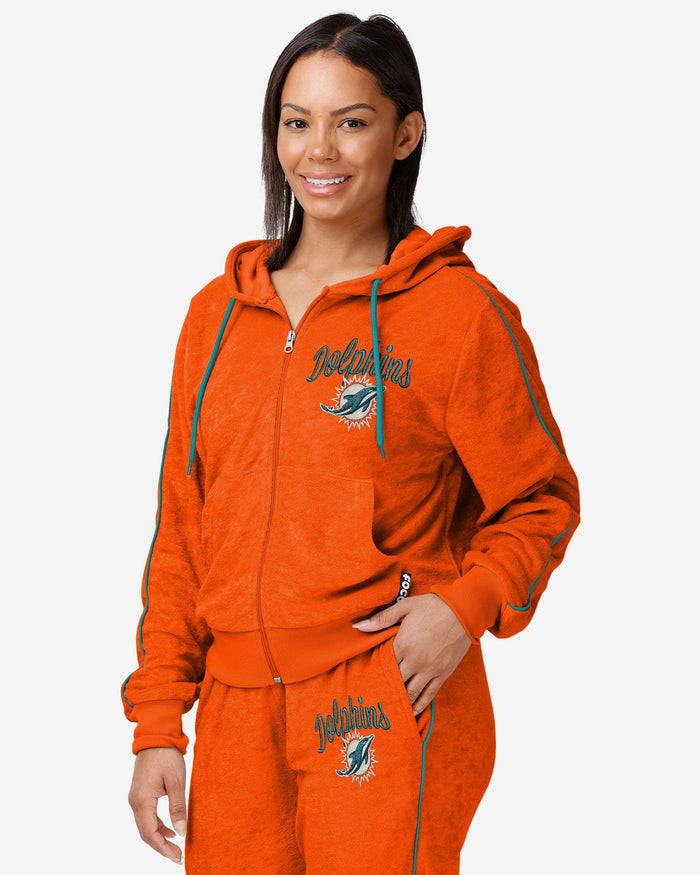 Miami Dolphins Womens Terry Knit Zip Up Top FOCO S - FOCO.com