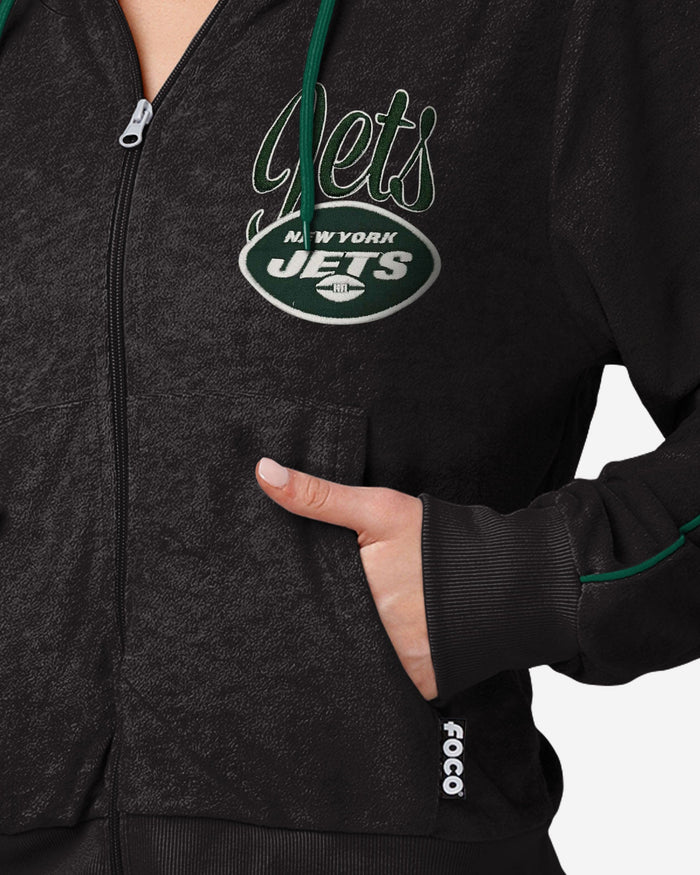 New York Jets Womens Terry Knit Zip Up Top FOCO - FOCO.com