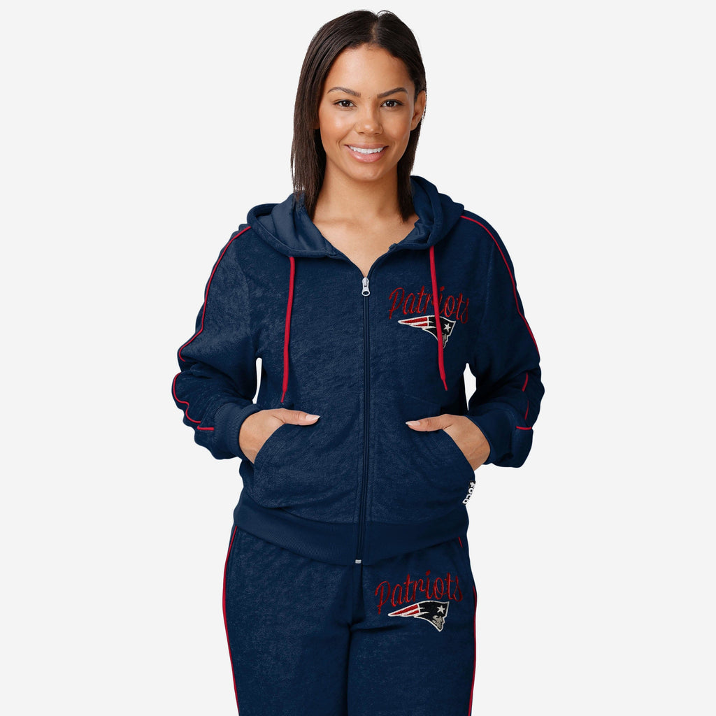 New England Patriots Womens Terry Knit Zip Up Top FOCO S - FOCO.com