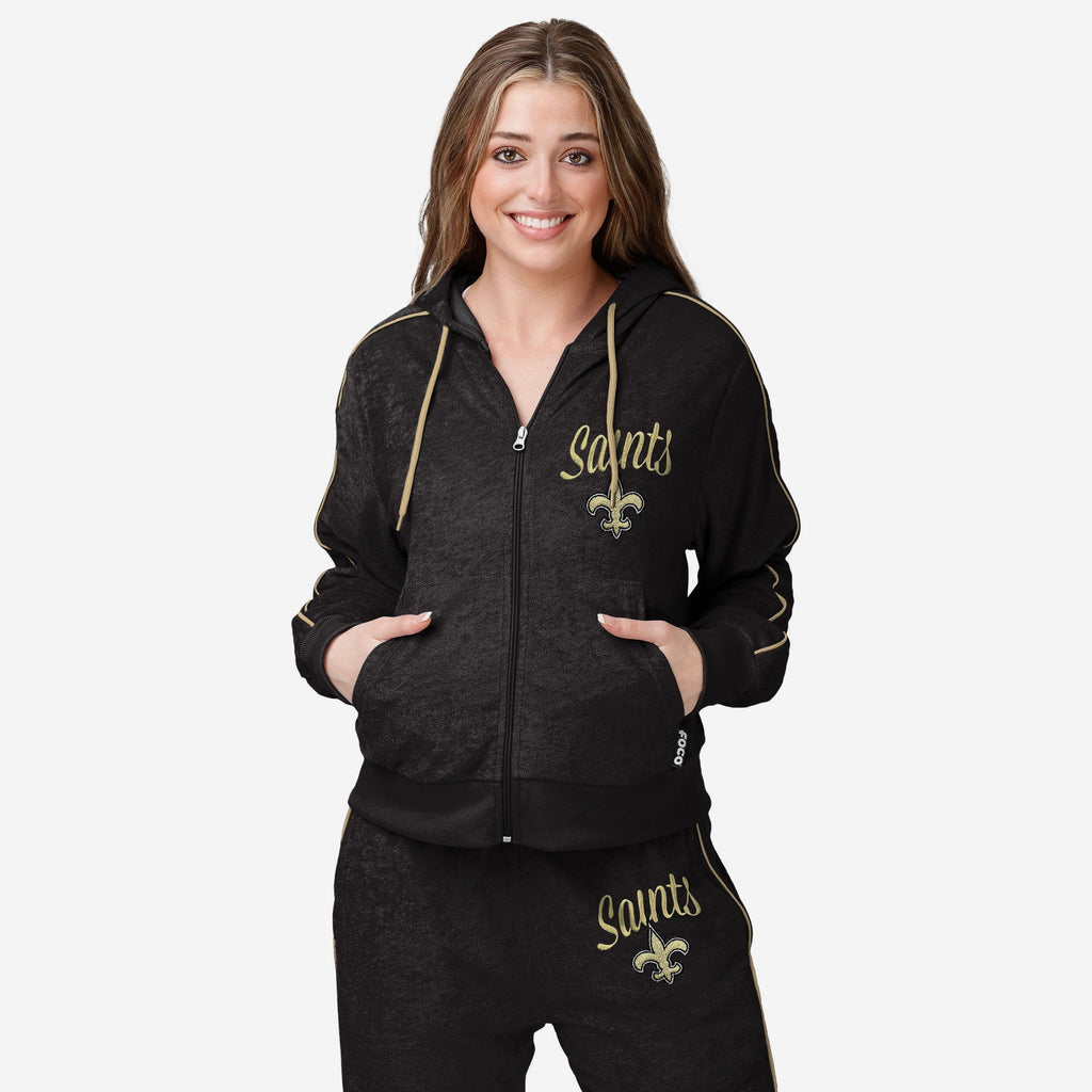 New Orleans Saints Womens Terry Knit Zip Up Top FOCO S - FOCO.com