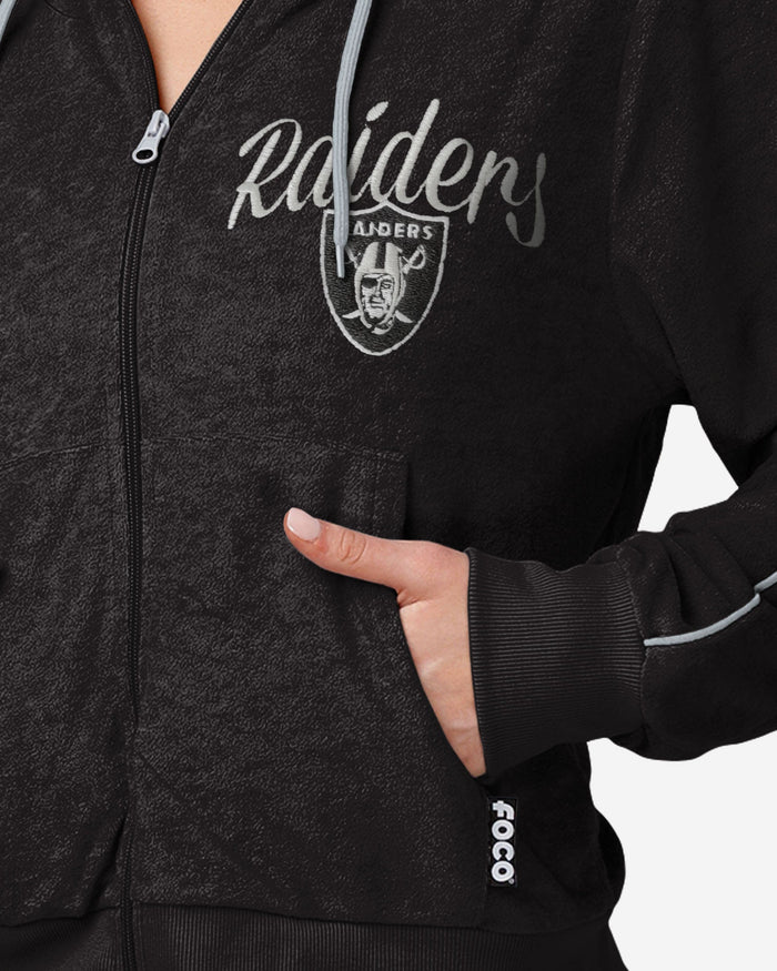 Las Vegas Raiders Womens Terry Knit Zip Up Top FOCO - FOCO.com