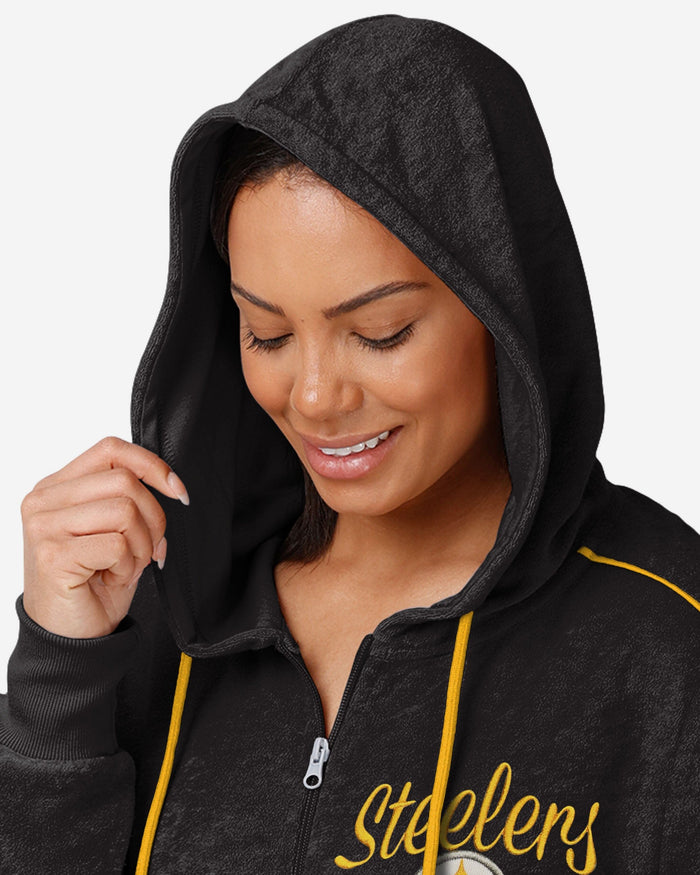 Pittsburgh Steelers Womens Terry Knit Zip Up Top FOCO - FOCO.com