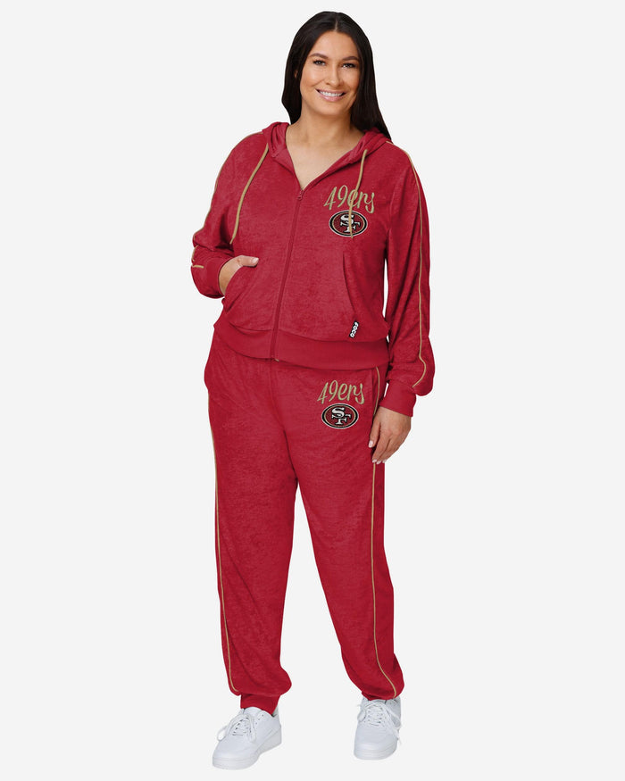 San Francisco 49ers Womens Terry Knit Zip Up Top FOCO - FOCO.com