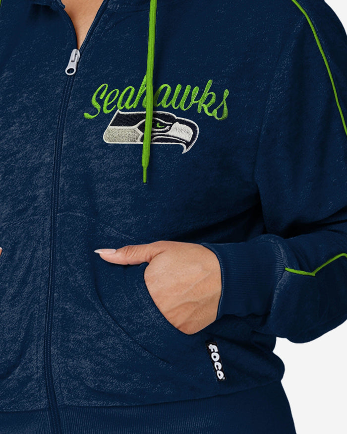 Seattle Seahawks Womens Terry Knit Zip Up Top FOCO - FOCO.com