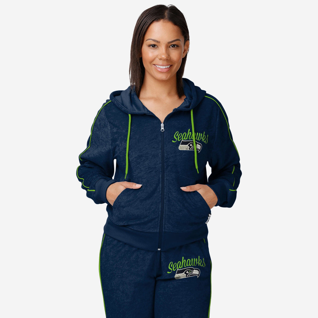 Seattle Seahawks Womens Terry Knit Zip Up Top FOCO S - FOCO.com