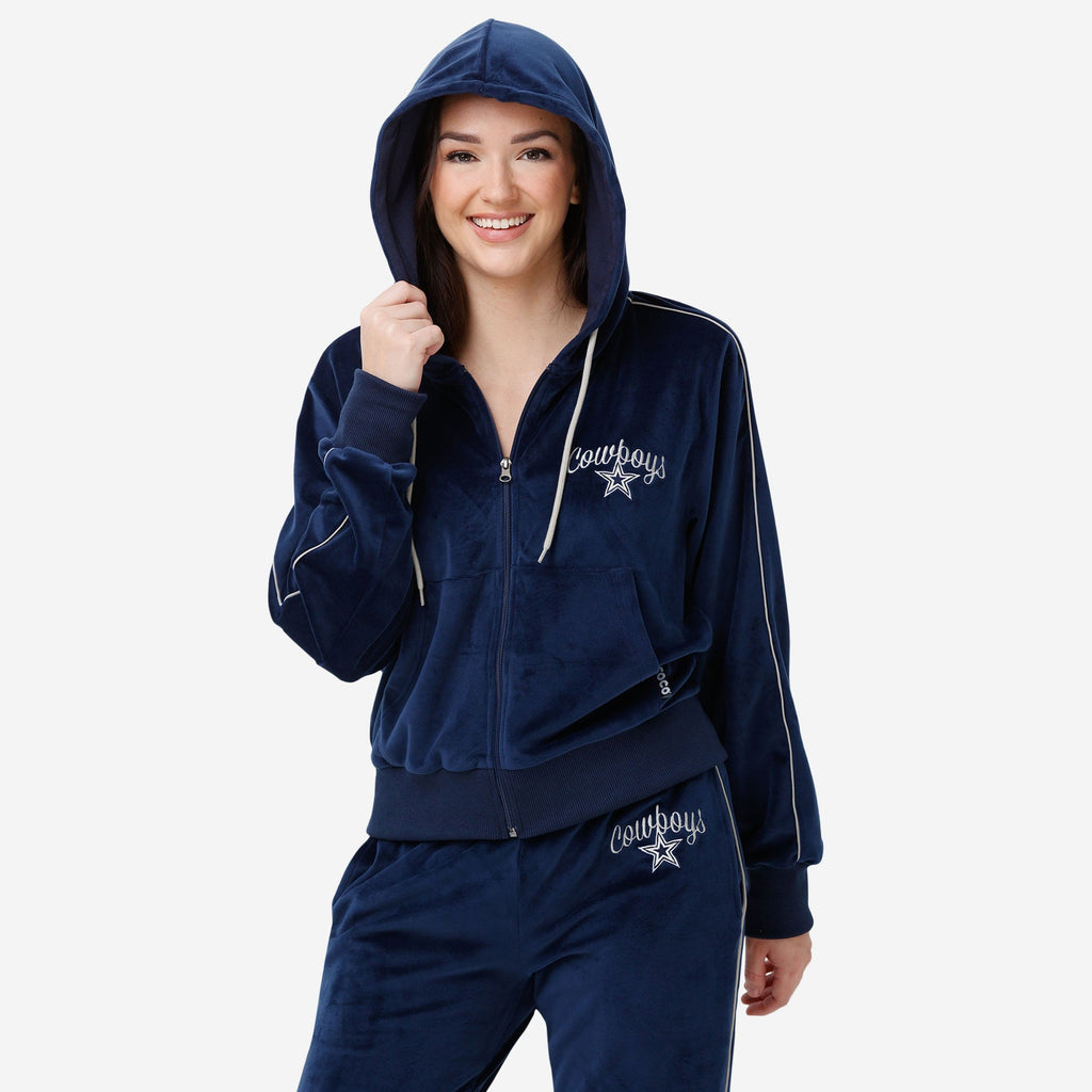 Dallas Cowboys Womens Velour Zip Up Top FOCO S - FOCO.com