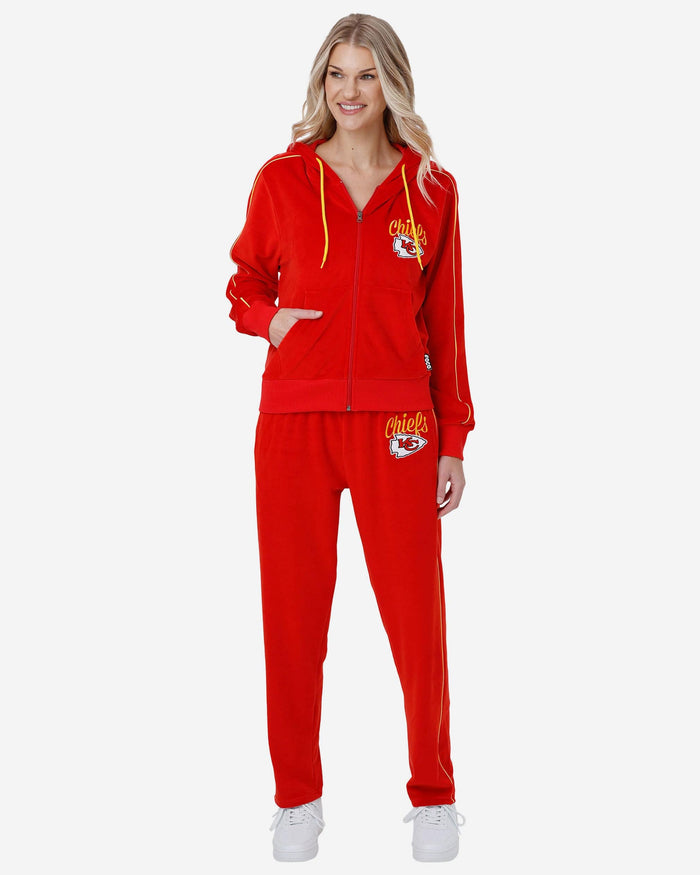 Kansas City Chiefs Womens Velour Zip Up Top FOCO - FOCO.com