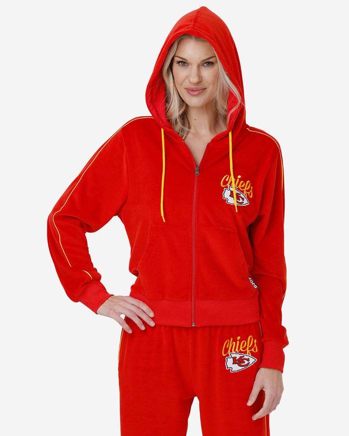 Kansas City Chiefs Womens Velour Zip Up Top FOCO S - FOCO.com