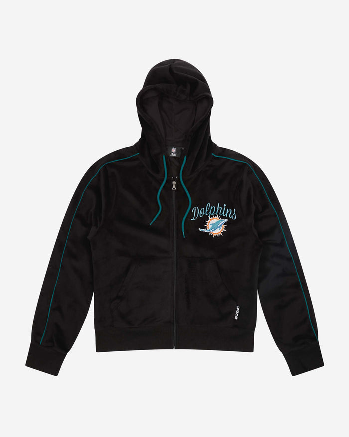 Miami Dolphins Womens Velour Zip Up Top FOCO - FOCO.com