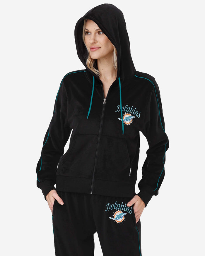 Miami Dolphins Womens Velour Zip Up Top FOCO S - FOCO.com