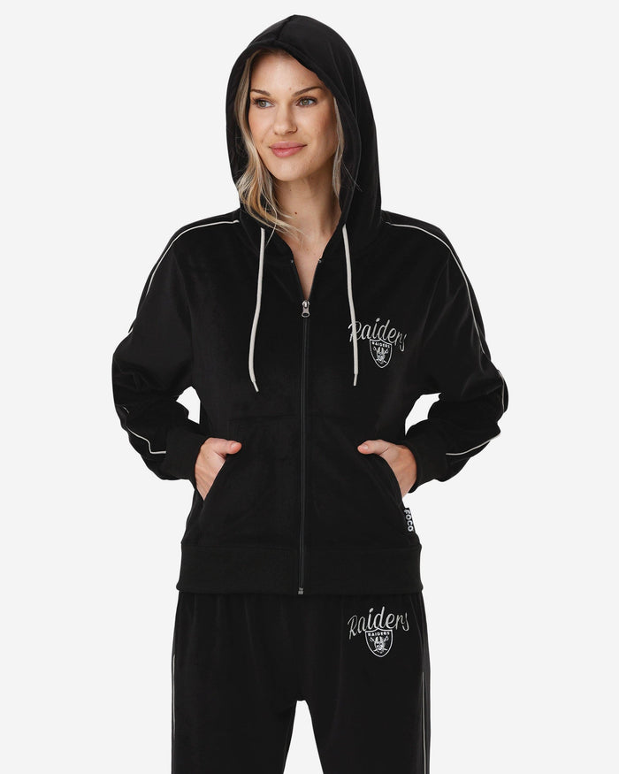 Las Vegas Raiders Womens Velour Zip Up Top FOCO S - FOCO.com