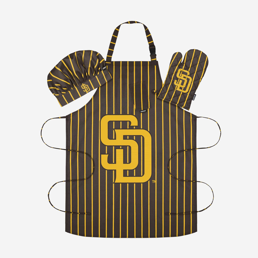 San Diego Padres Pinstripe Chef Set FOCO - FOCO.com