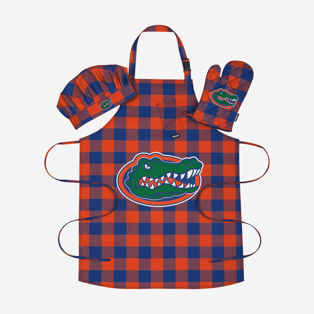 Florida Gators Plaid Chef Set FOCO - FOCO.com