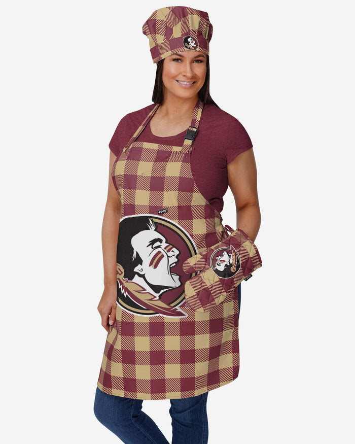 Florida State Seminoles Plaid Chef Set FOCO - FOCO.com